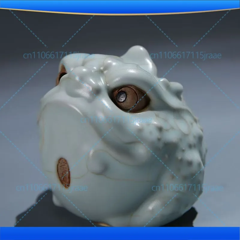 For Tianqing Ru Kiln Golden Toad Tea Pet Ornament Tea Play Lucky Ornament