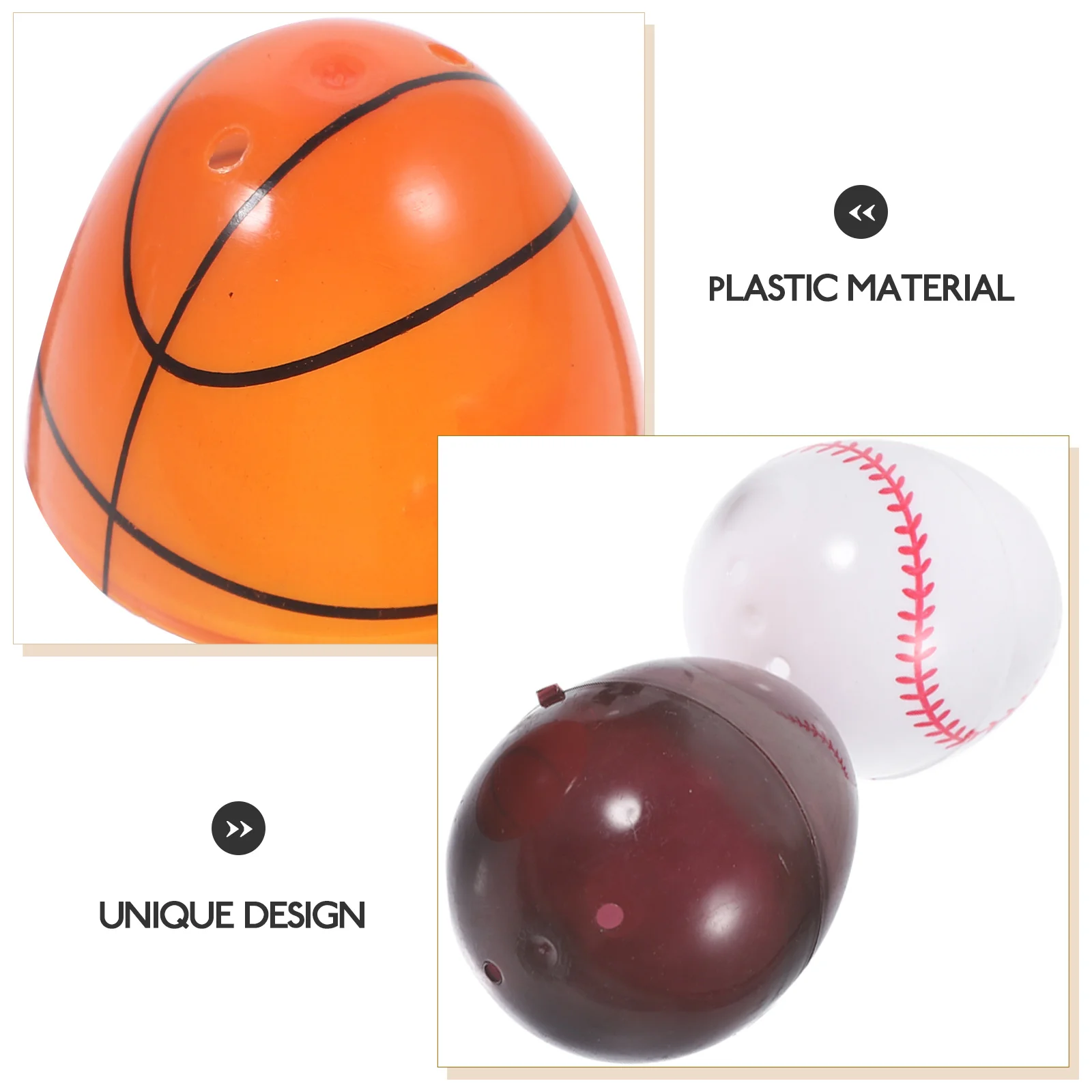 

12Pcs Plastic Sports Themed Easter Eggs Fillable Empty Egg Shaped Party Favor Easter Gift Boxes Egg Shape Fillable Box