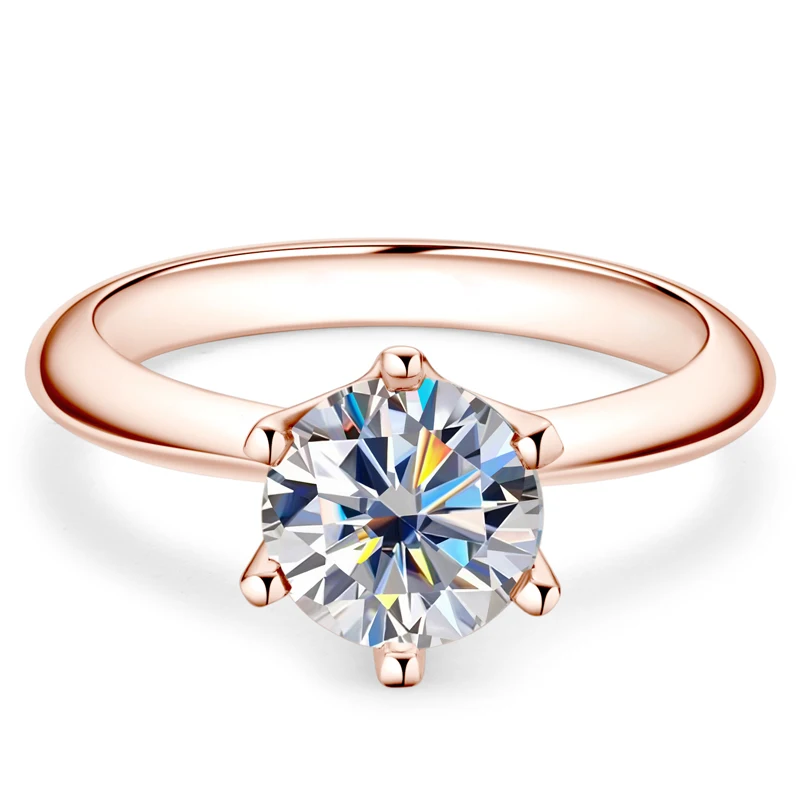 Solitaire 3ct 2ct 1ct Moissanite Wedding Ring for Women 925 Silver Plated Rose Gold Sparking Diamond Rings Finger Promise Jewel