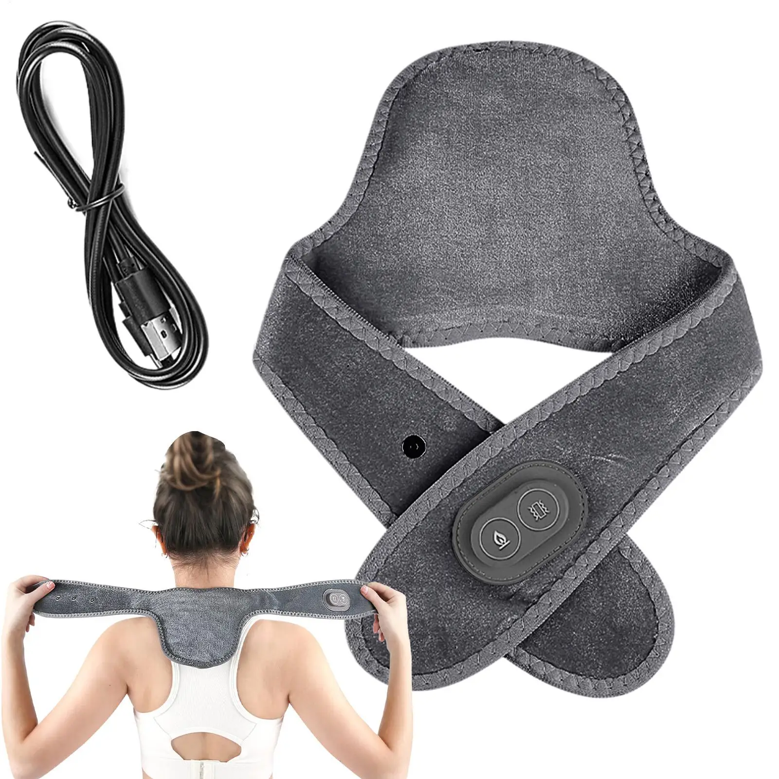 

Грелка для шеи, перезаряжаемый 3-температурный массажер, электрическая грелка для шеи, грелка для боли в мышцах, жесткости, релаксации, мужчин и женщин