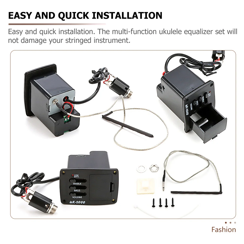 

1 Set Acoustic Ukulele Pickup Equalizer Preamp Electric Multifunctional Sound Amplifier For String Instruments Plastic Pickup