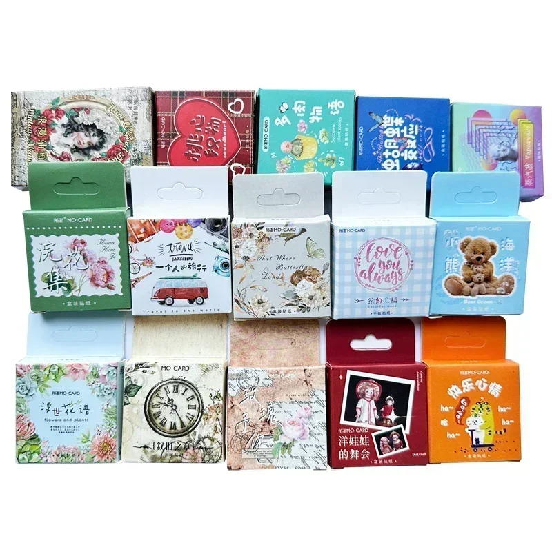 

45/46 pcs Box Package Stickers Kawaii Mini Cute Various Styles Butterfly Fresh Retro Diary DIY Decorative Handbook Stickers 4CM