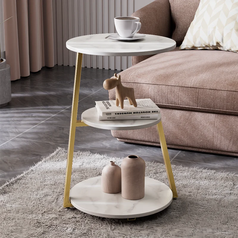 Nordic Fashion Coffee Table Living Room Storage Corner Modern Multifunction Unique Round Tables Iron Muebles Hogar Room Decor