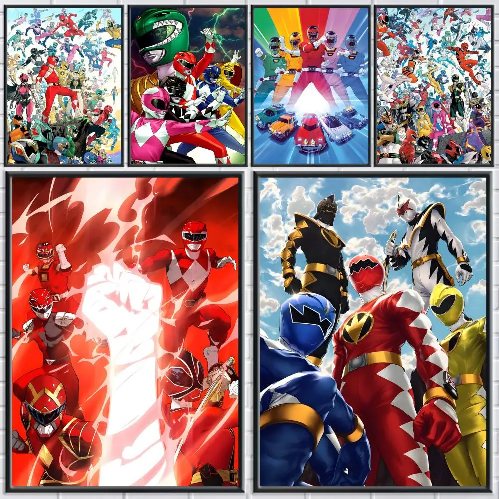 Affiche M-Mighty Morphin Power Rangers, peinture sur toile avec impressions, décoration pour la maison, la chambre à coucher, le salon, cadeau