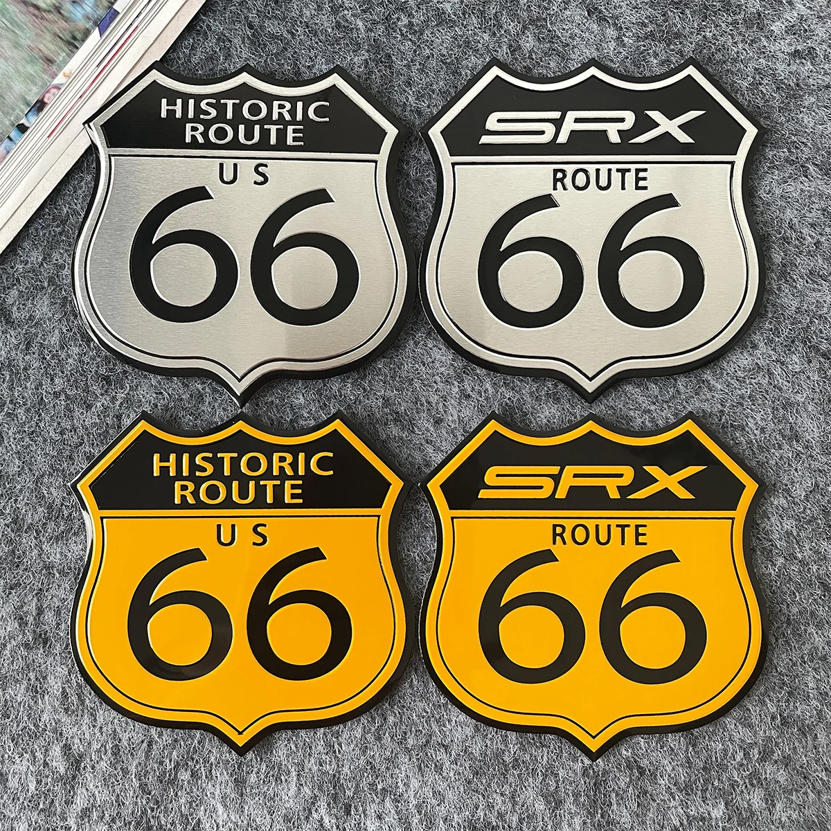 3D motocicleta HISTORIC ROUTE 66 ROAD Embleem insignia SRX pegatinas estilo Retro motocicleta cuerpo tapa de tanque de combustible calcomanías