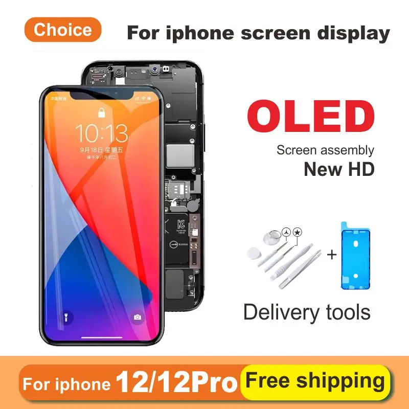 OLED Display For iPhone X XR XS 11 12 13 14 11 Pro Max 13Mini 14Plus Incell Screen Replacement LCD Display,3D Touch True Tone