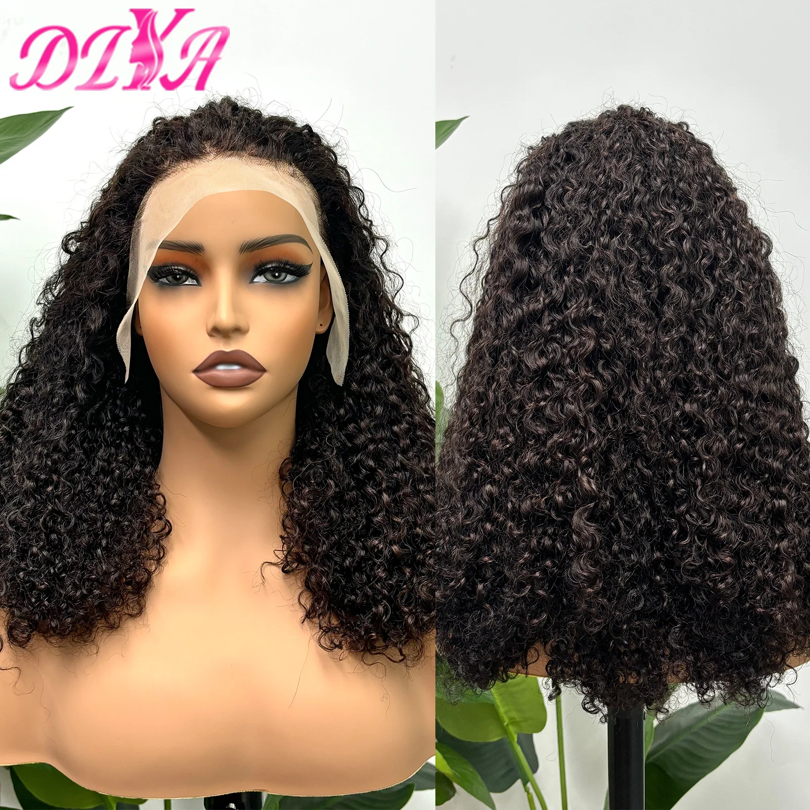 Brown Burmese Curly Human Hair Wig for Women 13x4 Lace Frontal Wig 12A Double Drawn 250% Density Bouncy Curly Wig PrePlucked