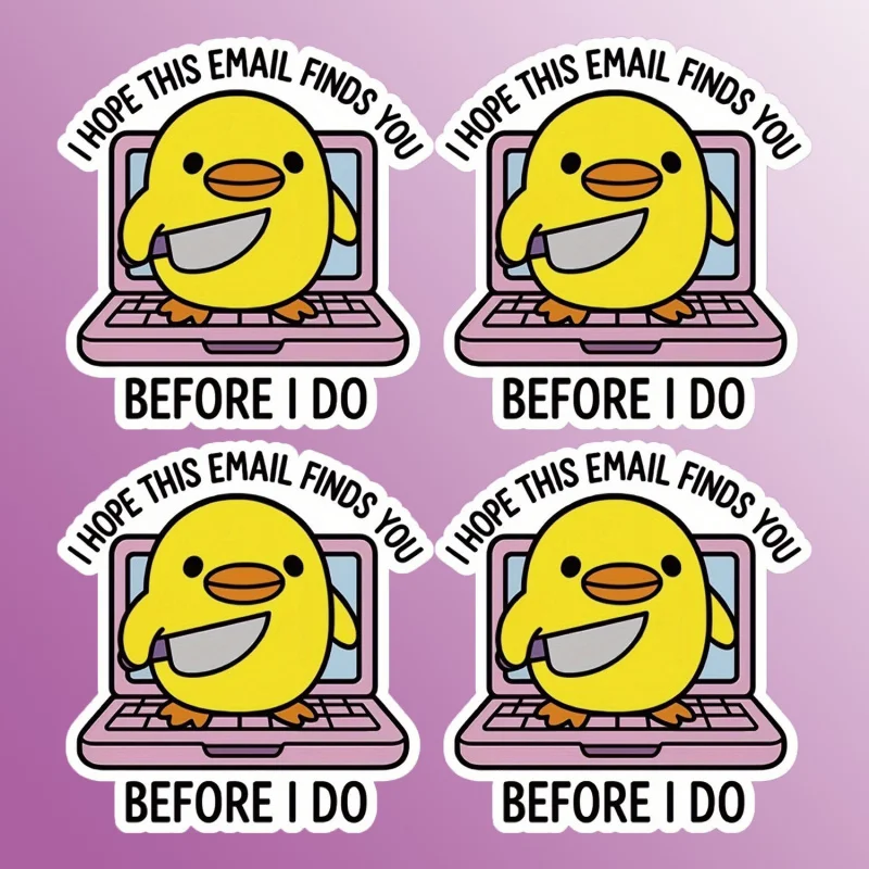 

4Interesting Duck Notebook Stickers - "I hope this email finds you before I die"