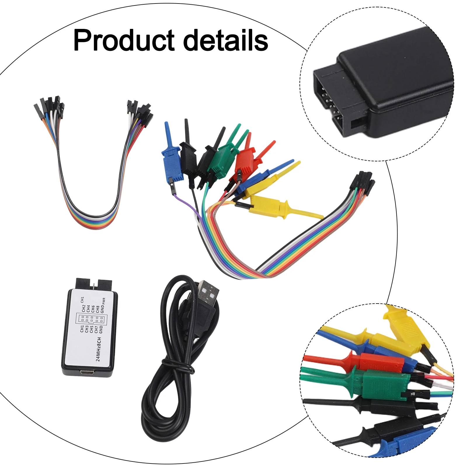24M Sample 8 Channel USB Analyzer For ARM Microcontroller Debugging IIC UART Signal Testing Tool
