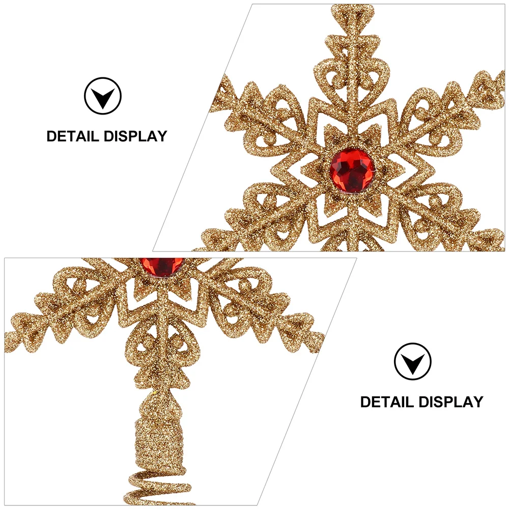 

2Pcs Christmas Tree Topper Decor Snowflake Shiny Treetop Ornament Universal Size for All Trees Holiday Party Family Celebration