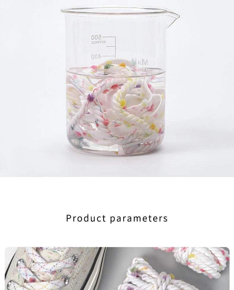 Neue runde Regenbogen-Haarball-Schnürsenkel für Schuhe, flache Schnürsenkel, bunte Dopamin-Schnürsenkel für Sneaker, passend für Damen und Herren, 1 Paar – Detail 6