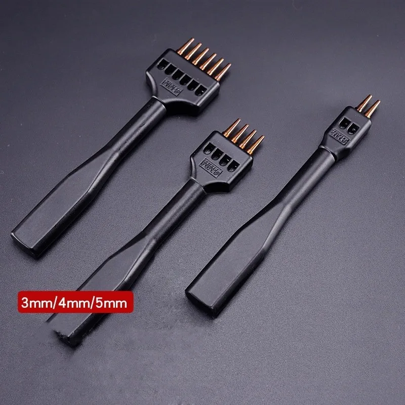 4mm/5mm/6mm Leather Products Process Round Holes Row Punch Head DIY Leather Crafts Hand Stitching Hole Auxiliary Punching Tools