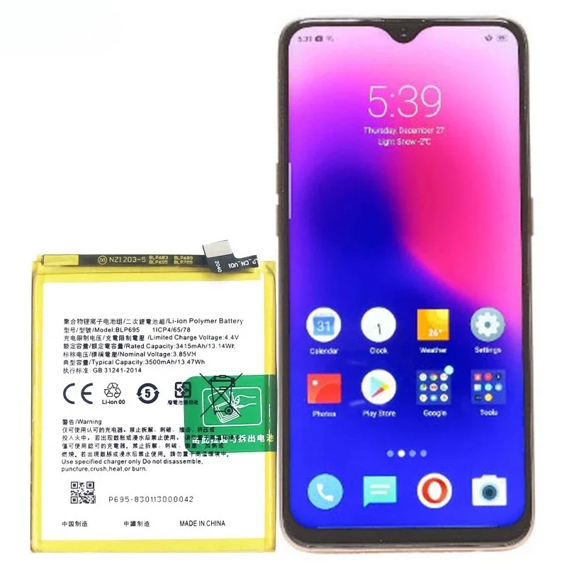 BLP695 for OPPO Realme U1 Mobile Phone Battery High Quality High Capacity Battery Replacement Bateria Grade A Cell with Tools