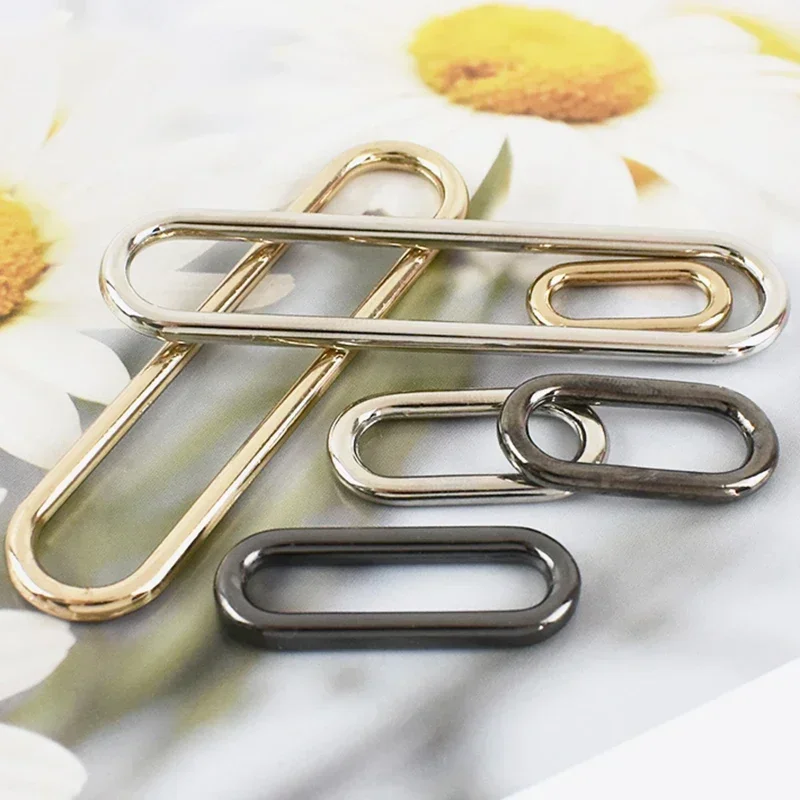 10/20Pcs 15mm-60mm O Ring Metal Oval Buckles Shoes Clasp Egg Button Bag Strap Connect Rings Adjust Hook Accessories for Handbags