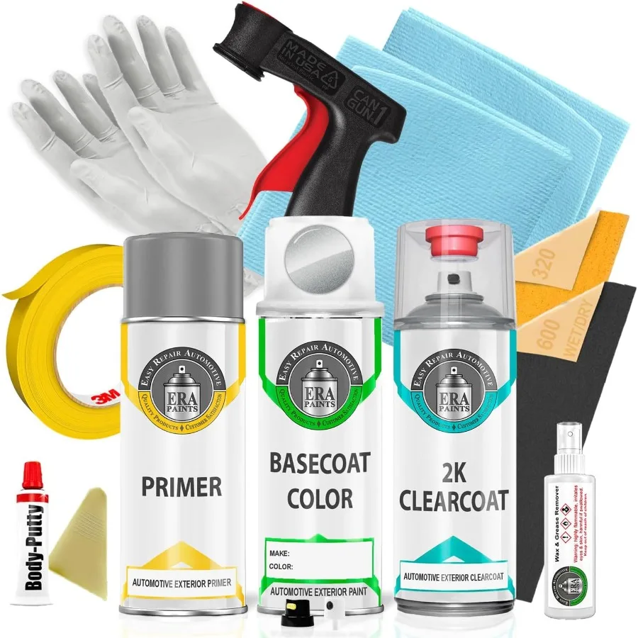 

YN Z3 Silver Metallic Automotive Touch Up Paint Spray 2K Pro Kit for Exact Match Precision Repair in Vehicle Body Dents Scratc
