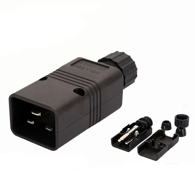 1PCS High Quality IEC 320 C19 C20 Connector Computer AC Power Plug 16A 250V Assembles POWER FOR Residential ADAPTER