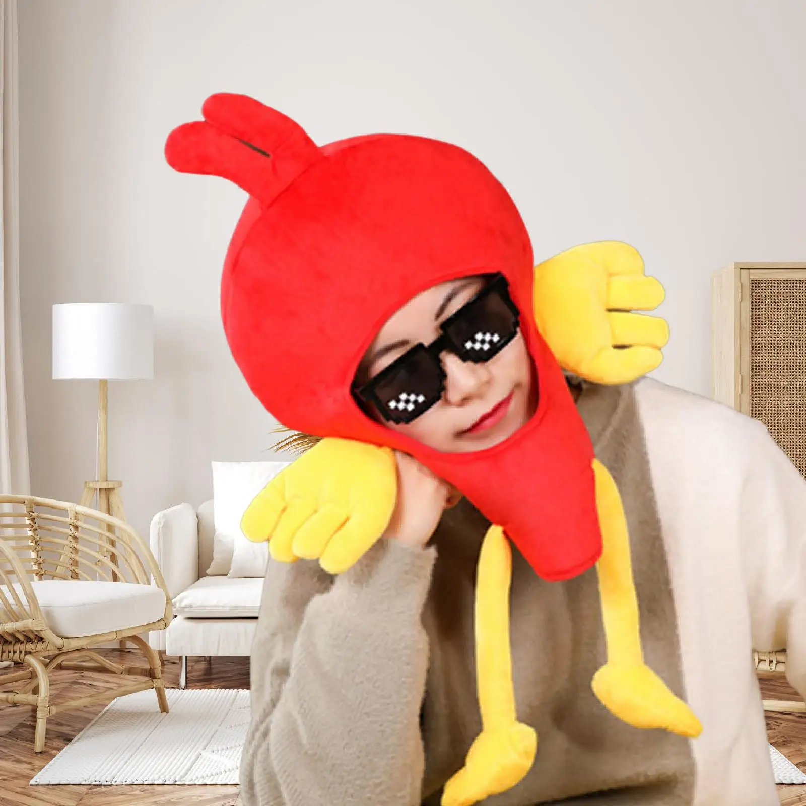 Plush Hat Novelty Head Cover Cosplay Headgear Costume Accessories Headdress for Festival Party Favors Birthday Stage Performance