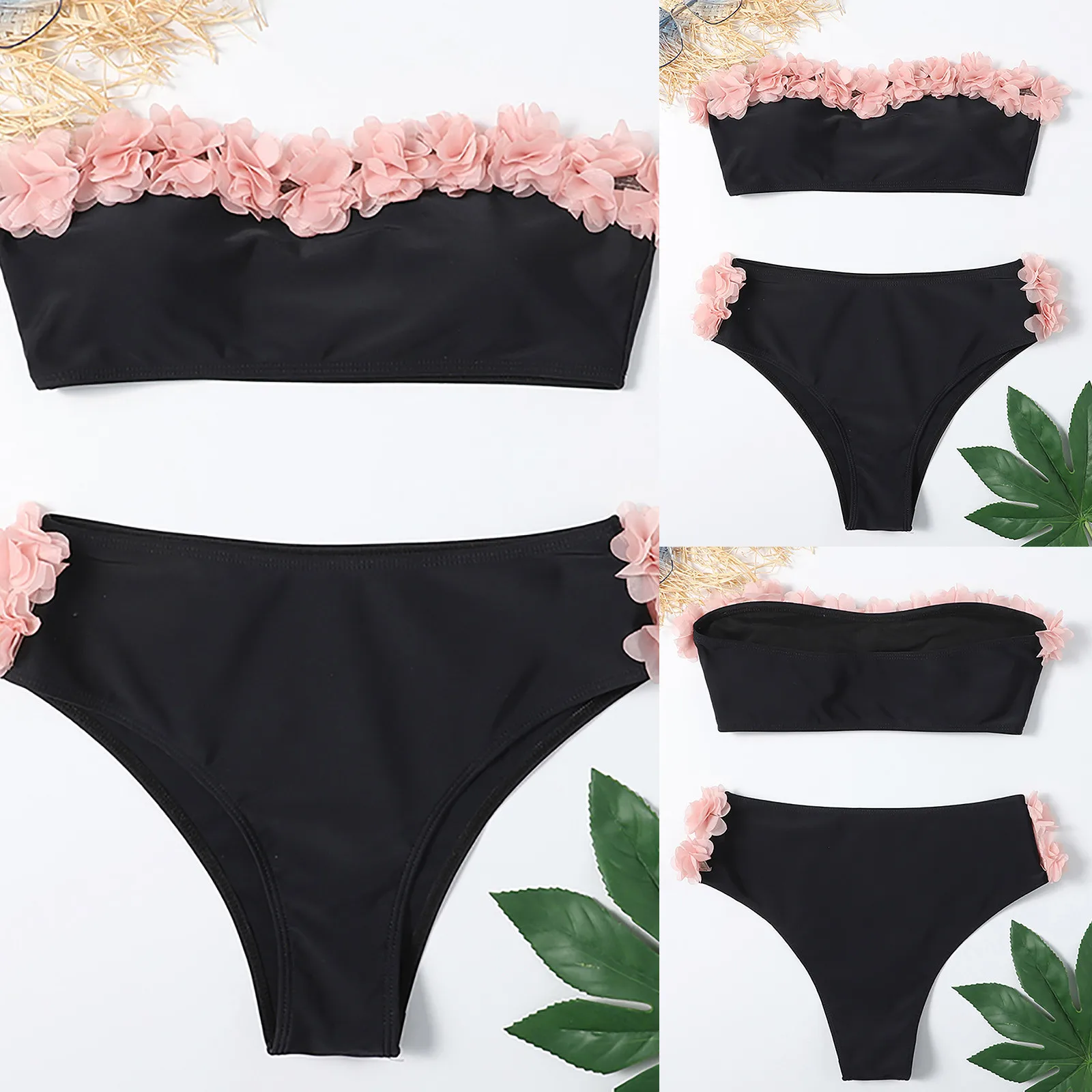 Seksowny wysoki kontrast piersi Gradient komplet Bikini strój kąpielowy nowy strój kąpielowy plaża seksowna damska moda