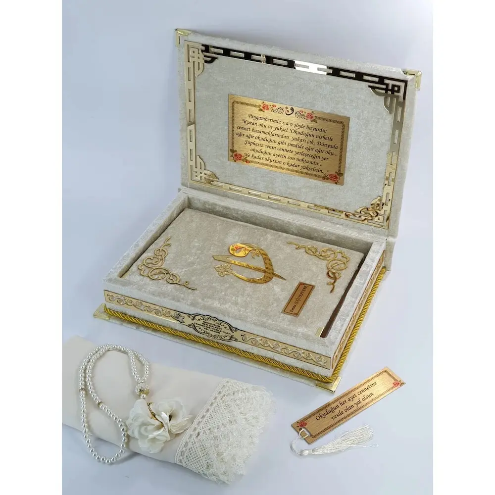 Medium Size With Personalized Cream Velvet Box