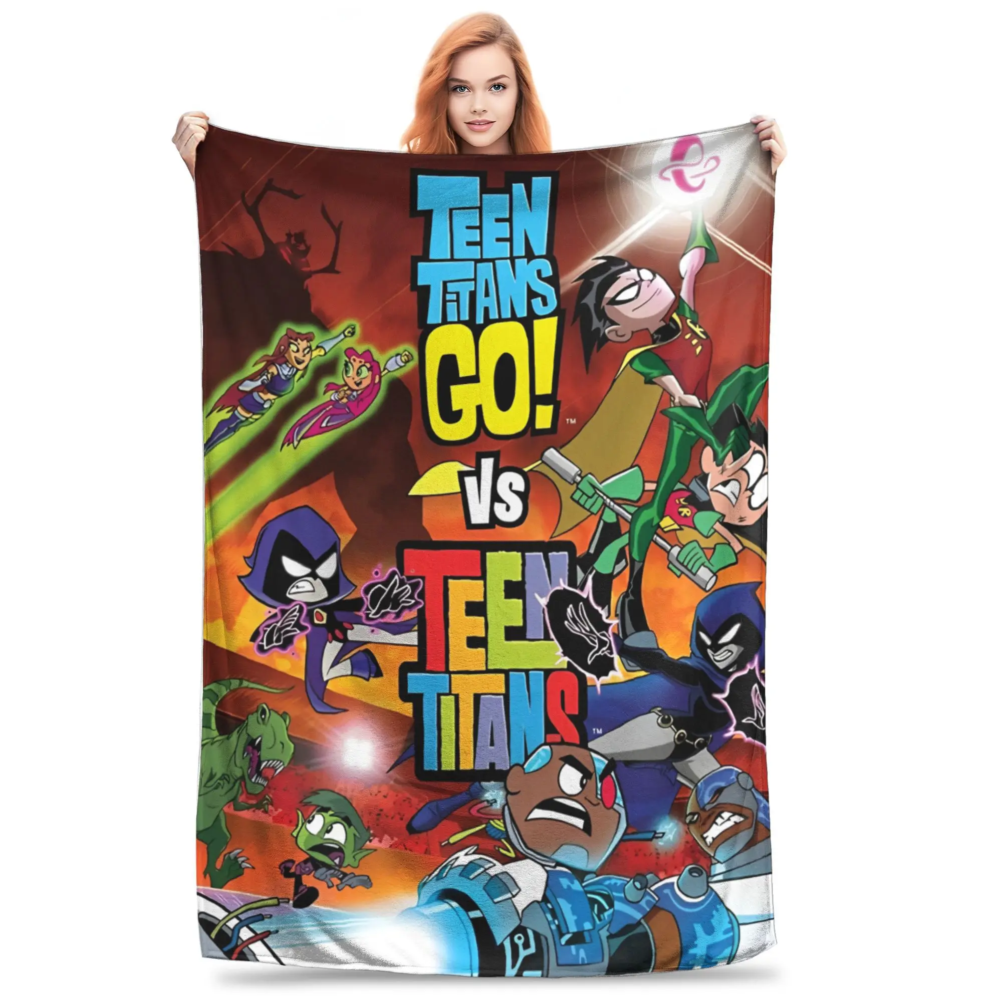 

Teen Titans Go Poster Blanket Flannel Throw Blankets Summer Air Conditioning Decoration Lightweight Bedsprea,