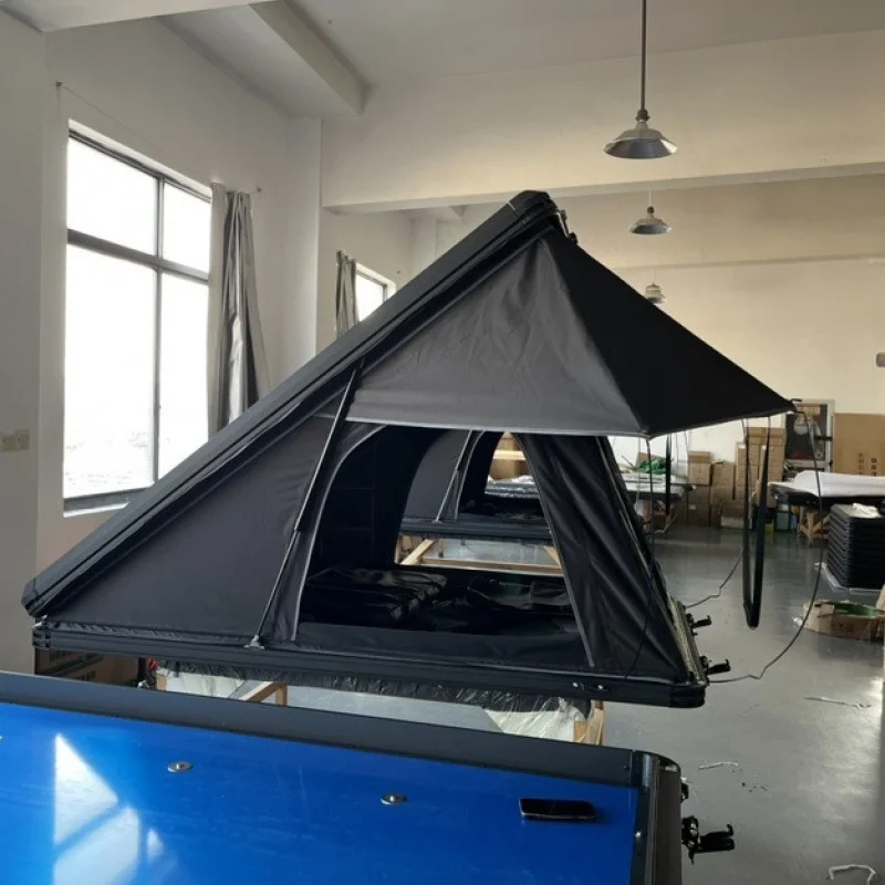 Quick Open Hard Top Roof Tent Aluminum Alloy With Large Sunshade Support Poles Outdoor Camping