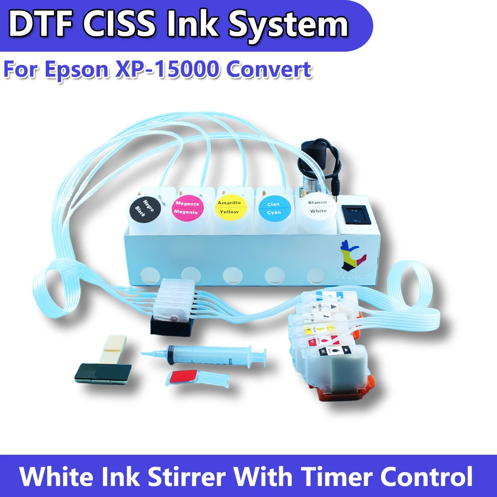 Newest XP-15000 XP15010 DTF CISS Ink Supply System With White Ink Strrier For Epson XP15000 CISS Convert Kit