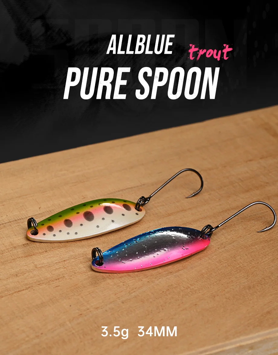 ALLBLUE Pure Spoon 3,5g Metallköder Angelköder für Bachgebiete Forellenmaterial Spinner Süßwasser-Angelausrüstung – Detail 1