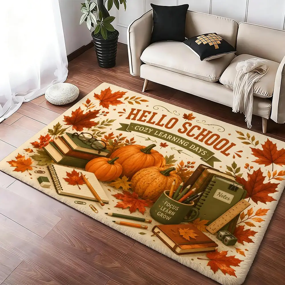 Learning Motivation Classroom Decor Floor Mat Soft Thickened Non-Slip Bedroom Living Room Door Mat Home Decor Flannel Rugs