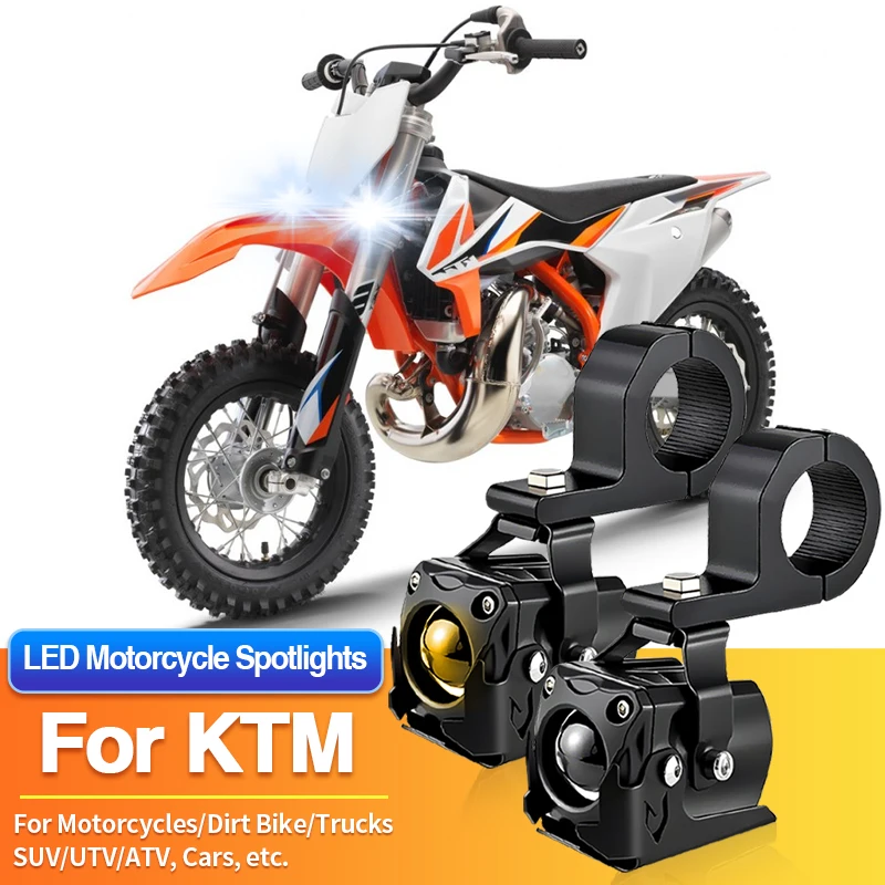 

1/2PCS LED Universal Motorcycles Headlight 2 Color Fog Light UTV ATV for KTM 50 SX Factory Edition/50 SX Mini/50 S/50 SX/65 SX