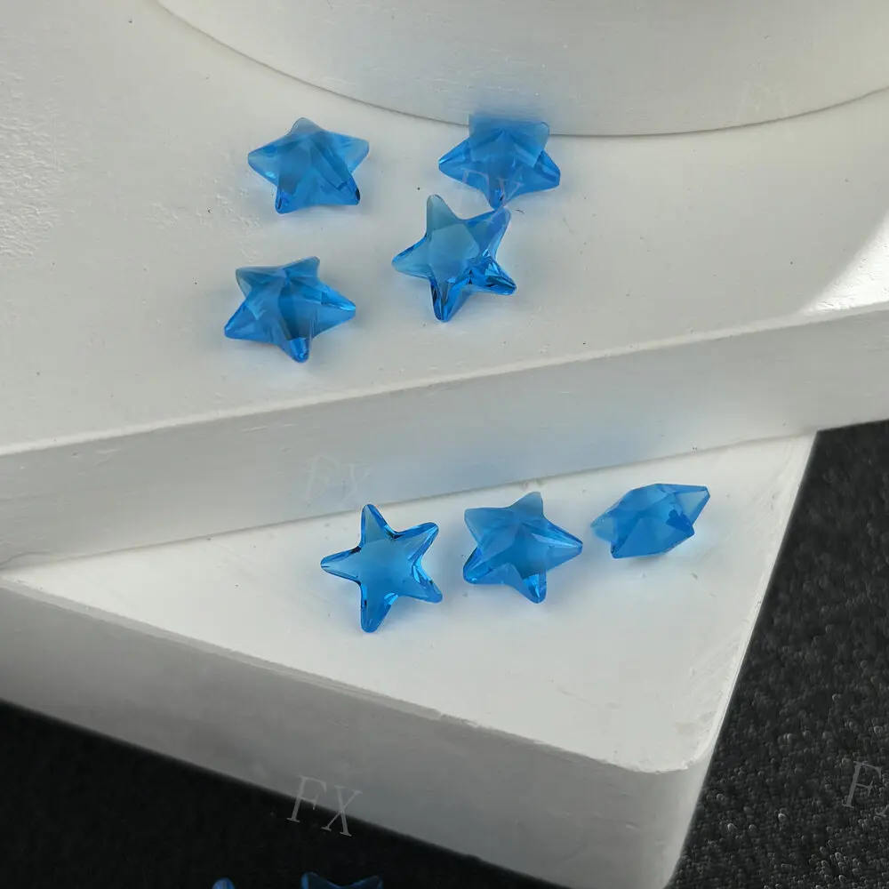 3x3~10x10mm Synthetic Gems 5 Color Glass Stones Star Shape Wholesale Jewelry Beads