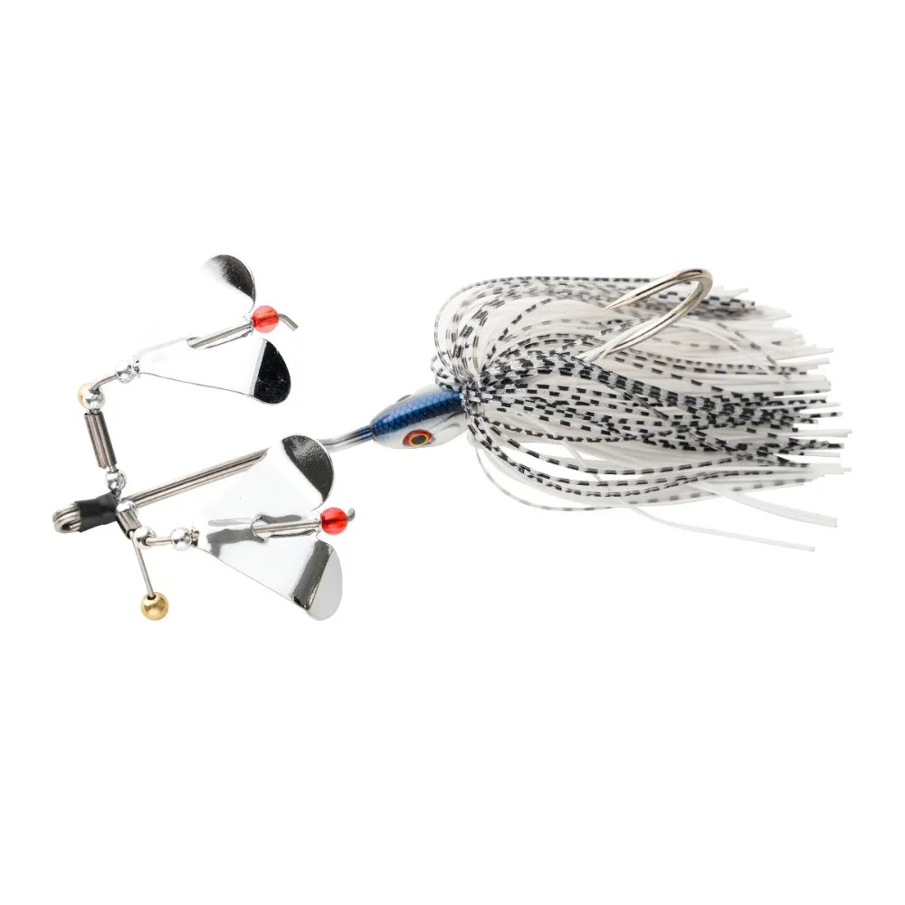 

Silicone+Stainless Steel Spinner Bait Lead Jig Flap 30g 12cm Beard Fishing Lure Tassel Buzzbait Spinner Bait Sea Fishing