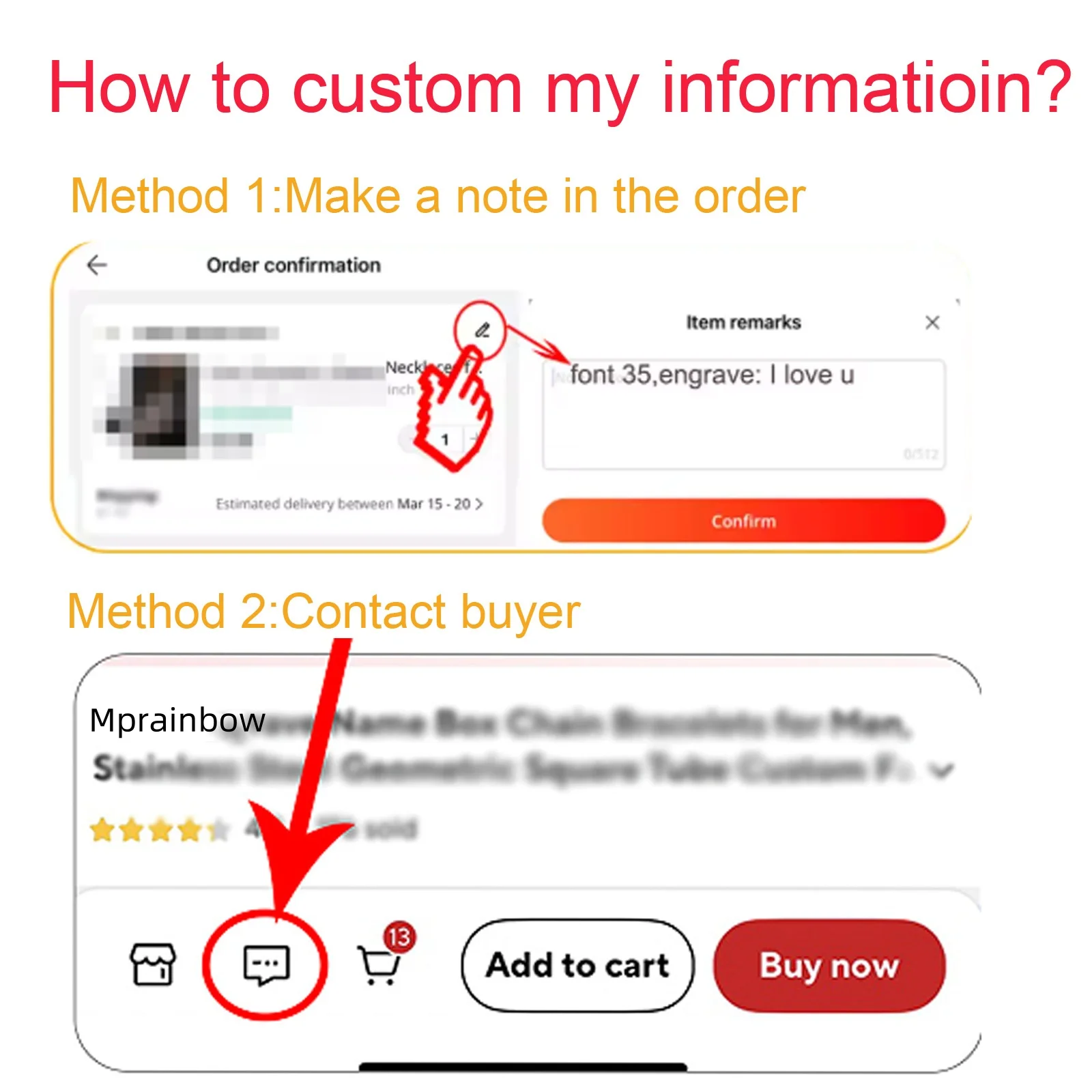 Gravurgebühr für Mprainbow Jewelry Store, 1 Stück Gebühr für 1 Seitengravur, personalisierter individueller Service