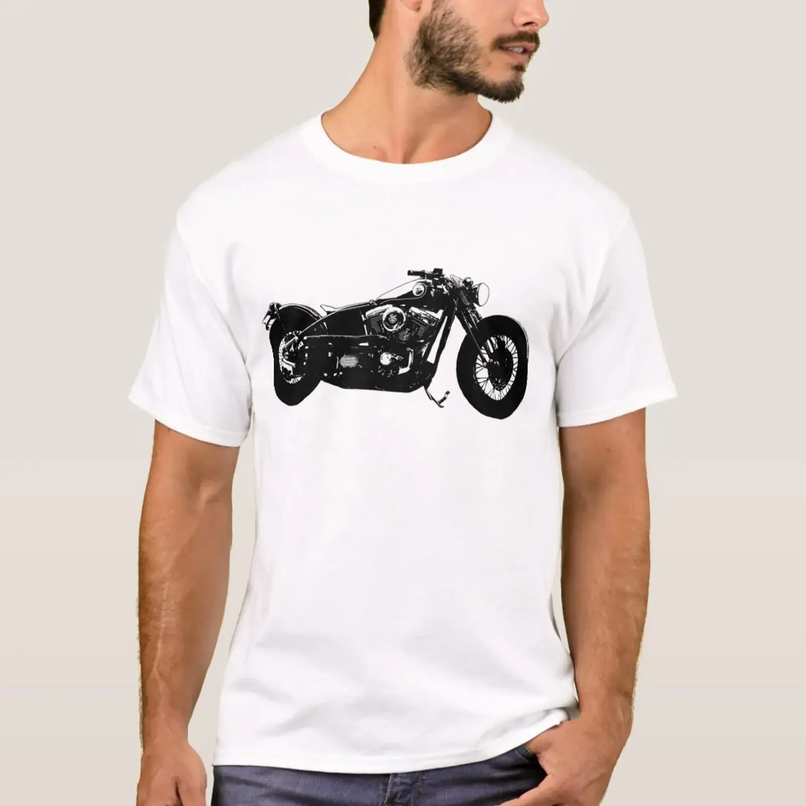 359 Bobber Bike T Shirt vintage Washed Comfortable Versatile Top For Everyday Wear homme Slightly designer clothes Stylish