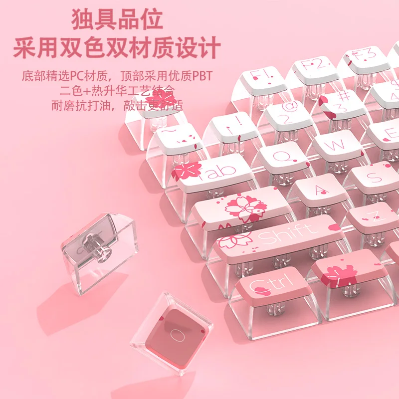 Personality theme Four-sided transparent light-transmitting PBT heat-sublimated double-skin milk ASA highly customized