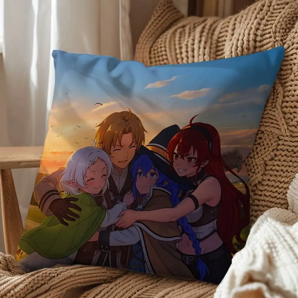 Orsted Hitogami Mushoku Tensei Roxy Pillow Case cover Nap Time  Sofa Living home Room Bedroom Backrest Cushion Square cojines
