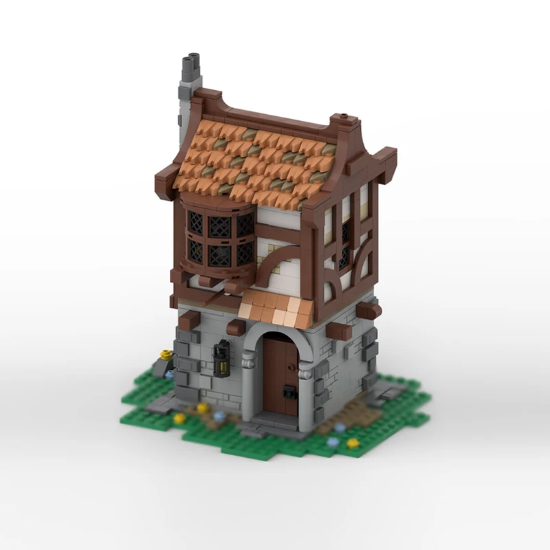 Castelo medieval modelo moc tijolos de construção aldeia vista rua casa tecnologia modular presentes feriado montar crianças brinquedos terno