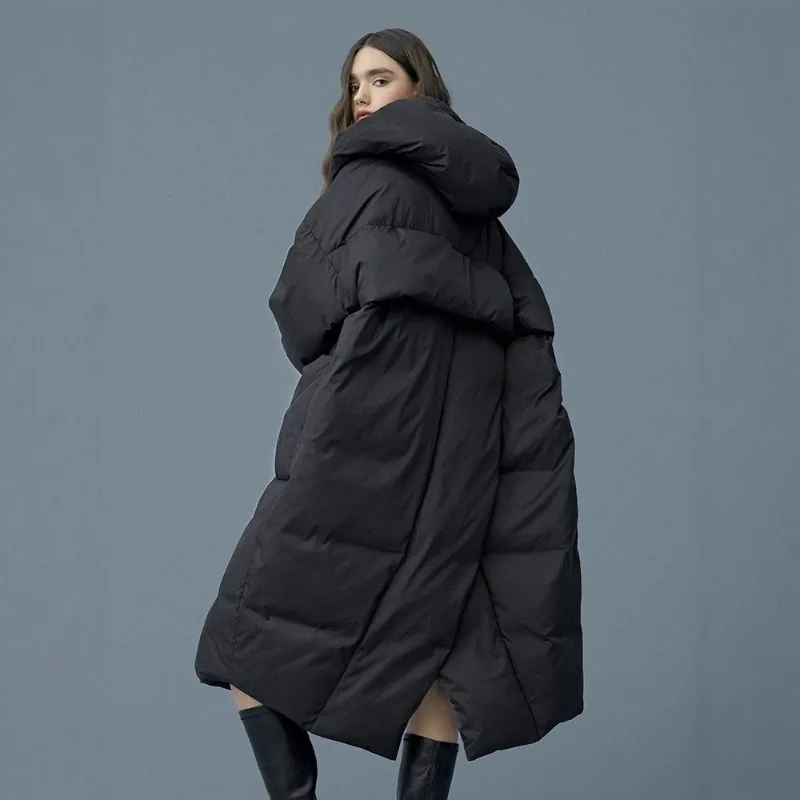 Women's Autumn/Winter Down Jacket White Duck Down Windproof Waterproof Large Thick Warm Simple Comfortable Loose Casual Skinny