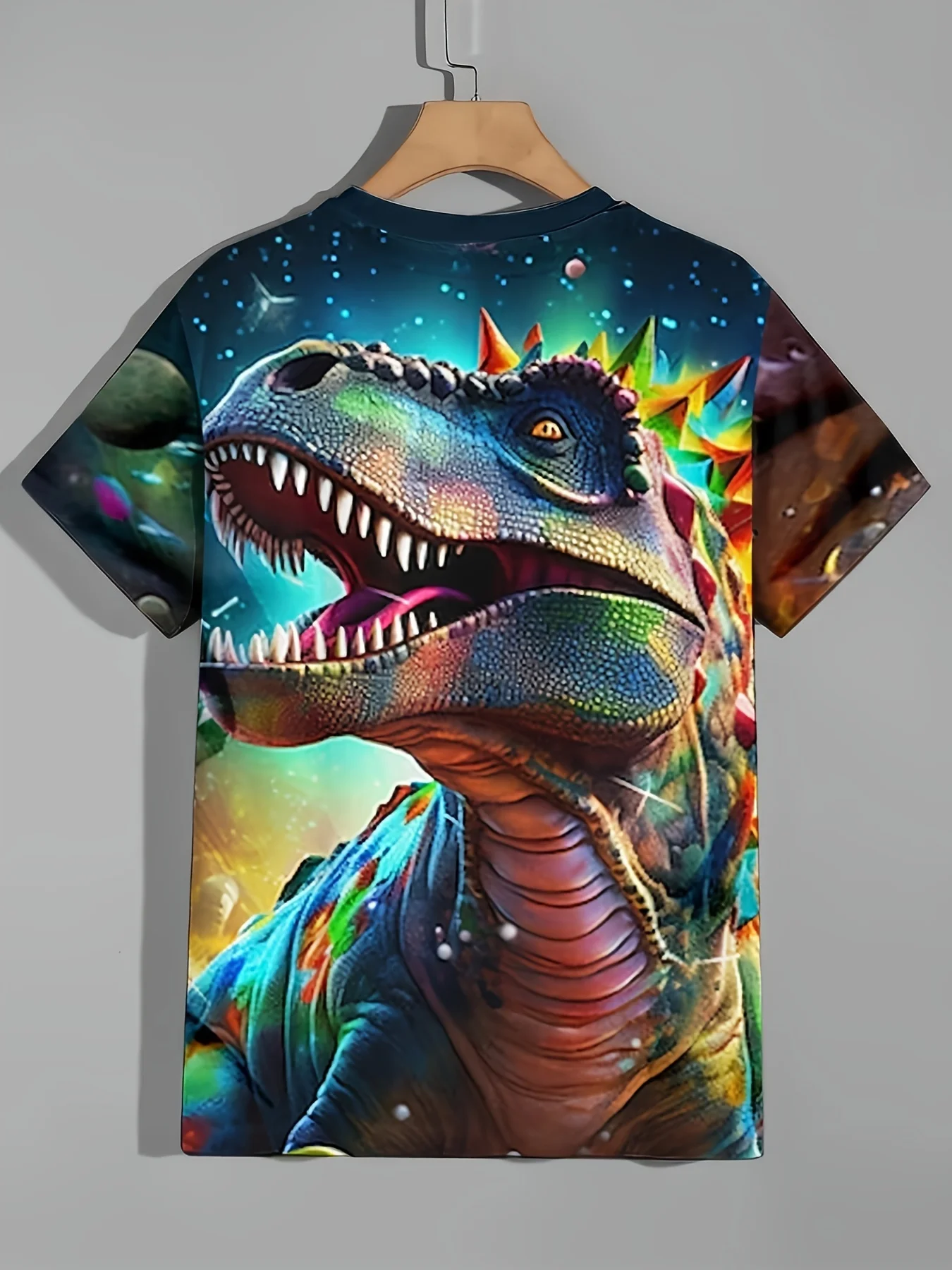 Kinder kleidung Jungen T-Shirt Kurzarm Mädchen T-Shirt 3d Cartoon Dinosaurier lässig Rundhals-T-Shirts Kinder Sommer Kleidung Tops – Detail 4