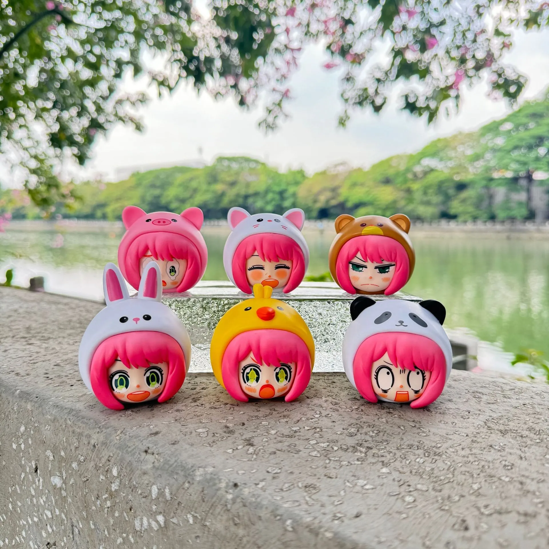 2025 منتج جديد 6 حيوانات صغيرة جاسوس اللعب أنيا ألعاب حيوانات صغيرة نموذج الملتوية البيض دمية سطح المكتب زخرفة هدية الهالوين #3