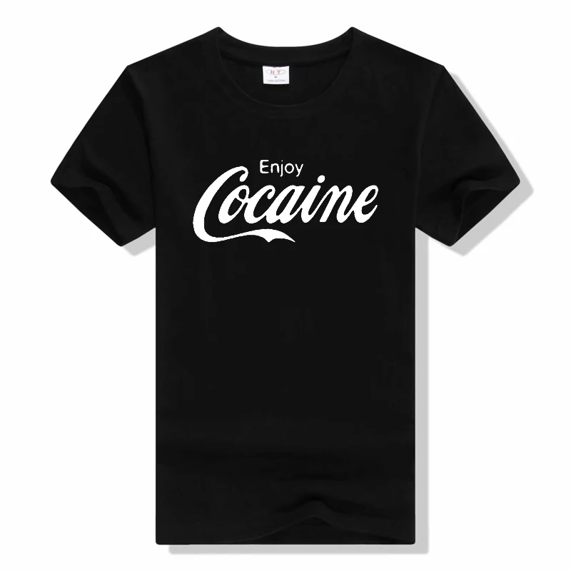 

Enjoy Cocaine t shirt fashion summer short sleeved tees outdoor casual round neck tops t shirts