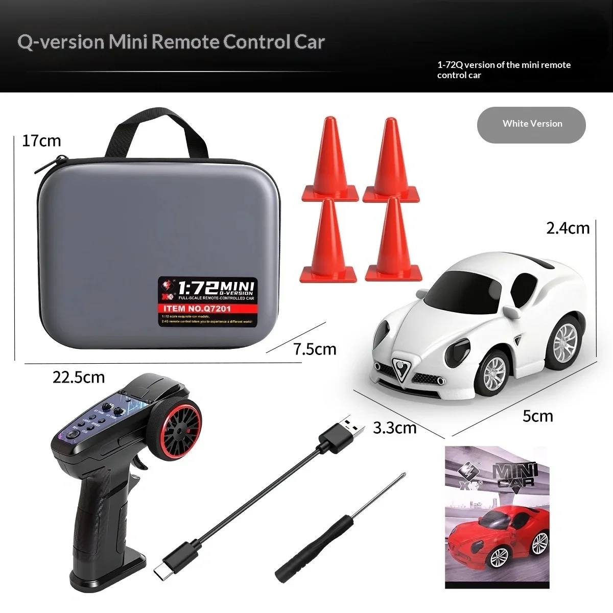 1:72 High-Speed Mini Racing Car Model RC Desktop Sports Car With Built-in Gyroscope Cruise Control Cool LED Lights Gifts