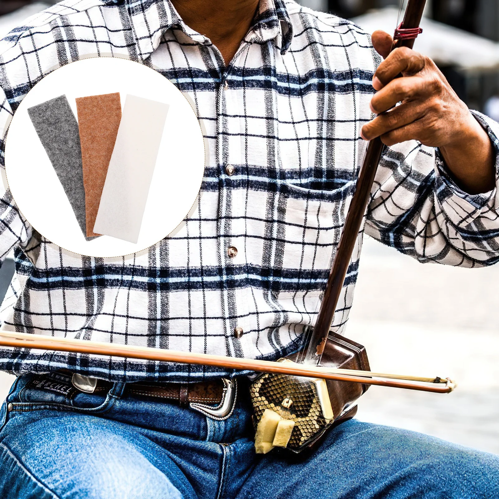 

3Pcs Erhu Noise Silencers Wool Felt Tone Filters for Traditional Instruments Easy Installation Erhu Mute Accessories