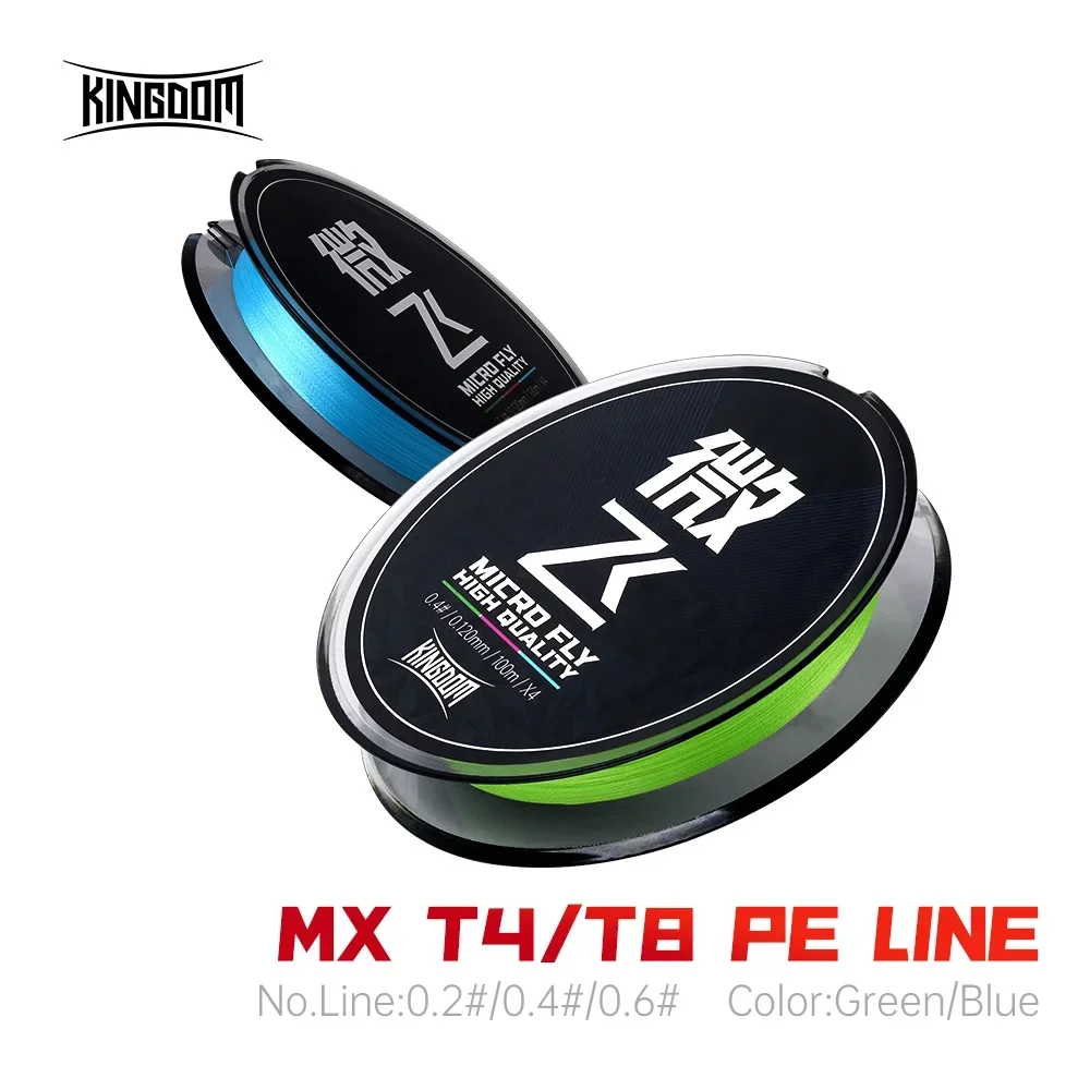 

Kingdom MX T4/8 Fishing Line 0.2# 0.4# 0.6# 100m Smoothness Tighter Stronger PE Line Fishing Tackle Braided Wire