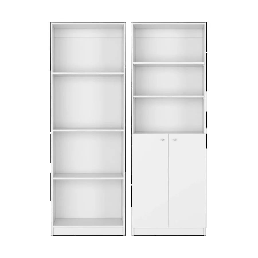 Veta 2 Piece Living Room Set with 2 Bookcases White