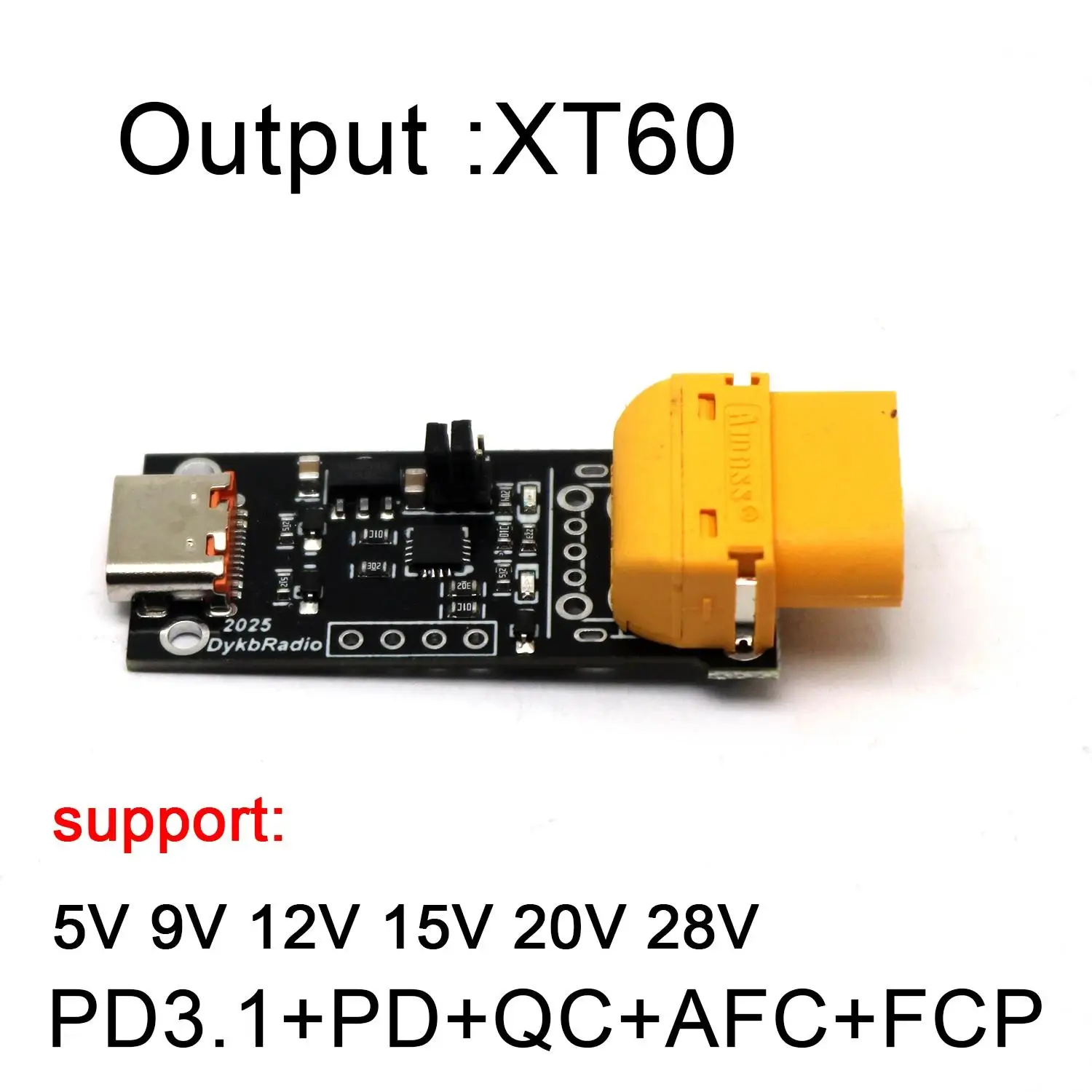 نوع C PD3.1 140W توصيل الطاقة Decoy 28V 20V 15V 12V 9V 5V الجهد الزناد 2PIN XT30 / XT60 شاحن سريع للروبوتات بدون طيار