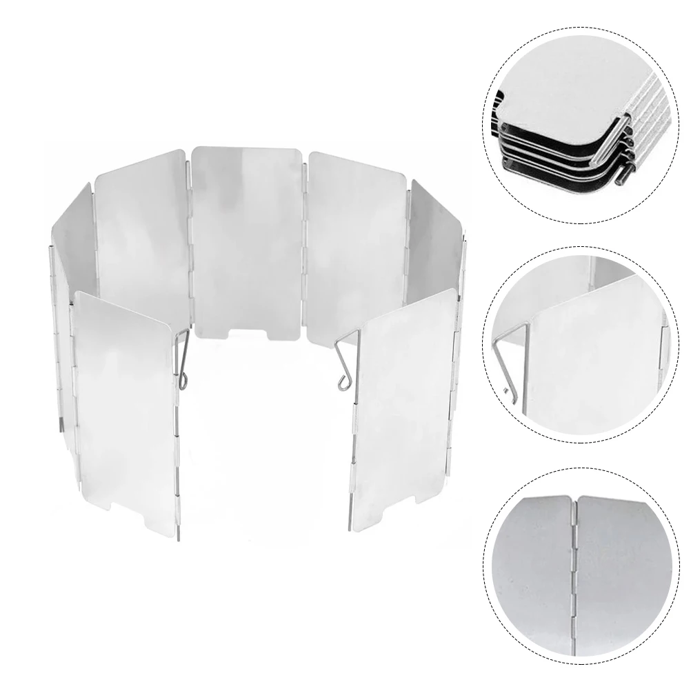 

Folding Aluminum Alloy Outdoor Windscreen Camping Lightweight Burner Windshield Blocker Adjustable Stove Windscreen For Bbq