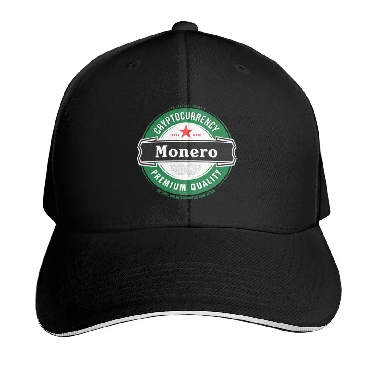 Monero for those who hate corrupted bank system Baseball Cap Strapback Dad Hat Six Panel Structured Crown Sun Protection UPF 50+