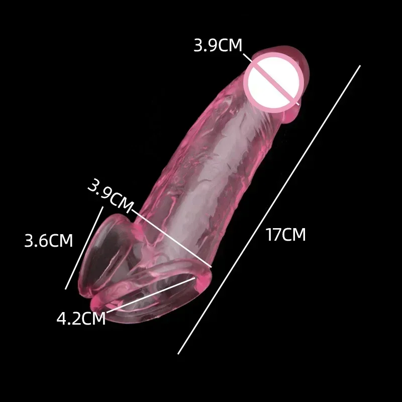 Reusable Penis Sleeve Extender Cock Rings Delay Ejaculation Penis Condoms Dick Silicone Glans Cover Enlargement Sex Toys for Men