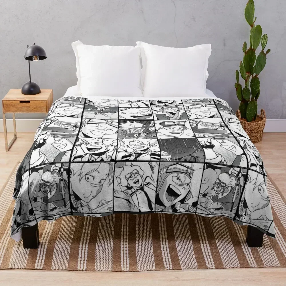 

Oboro Shirakumo-collage black and white version Throw Blanket Flannel Fleece Soft Warm Throw Blanket