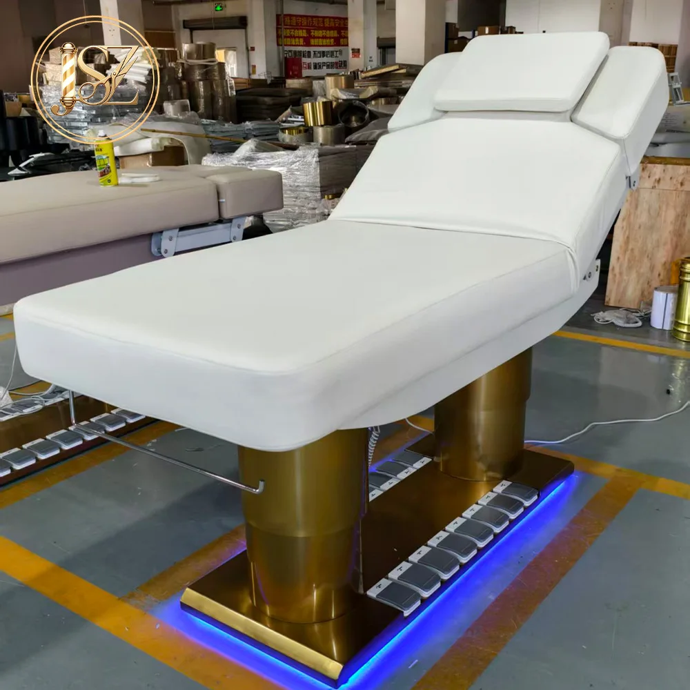 

Practical Folding Electric Salon Bed Durable Metal Structure Comfort Spa Facial Massage Bed